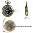 thumbnail image 3 of ZOLOHONI Quartz Pocket Watch with Chain Luminous Uncovered 46mm Bronze Men's Womens Fob & Pocket Watches, 3 of 6