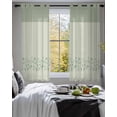 thumbnail image 3 of Sage Green Botanical Sheer Curtains 39 Inch Length 2 Panels Set for Living Room/Bedroom, Spring Floral Leaf Kitchen Curtains Grommet Semi-Sheer Curtains Drapes Voile Window Treatments 27.5"x39"x2, 3 of 7