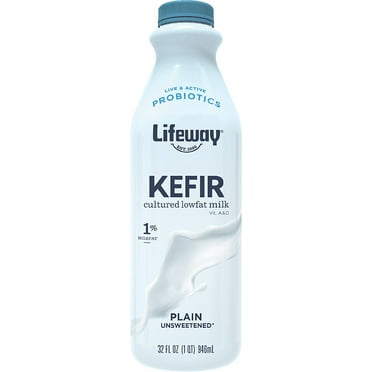 Lifeway, Plain, Unsweetened Cultured Low-fat Milk Kefir, Refrigerated 32 fl oz Plastic Bottle
