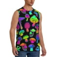 thumbnail image 2 of Balery Bright Mushrooms Men's Sleeveless Muscle Shirts Workout Tank Top, Moisture Wicking, Odor Protection-Large, 2 of 8