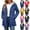 Blue, variant on Womens Plus Size Mid-Length Waterproof Jacket with Hood Striped Lining Long Sleeve Full Zip Tunic Outwear with Pockets Purples XL