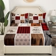 thumbnail image 2 of Erosebridal Wildlife Deer Bear Bed Sheets King,Camping Camper Bedding King Size,Geometric Room Decorative,Super Cozy,4pcs, 2 of 7