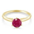 thumbnail image 2 of Gem Stone King 1.00 Ct Red Ruby 14K Yellow Gold Engagement Solitaire 6-Prong Ring, 2 of 6