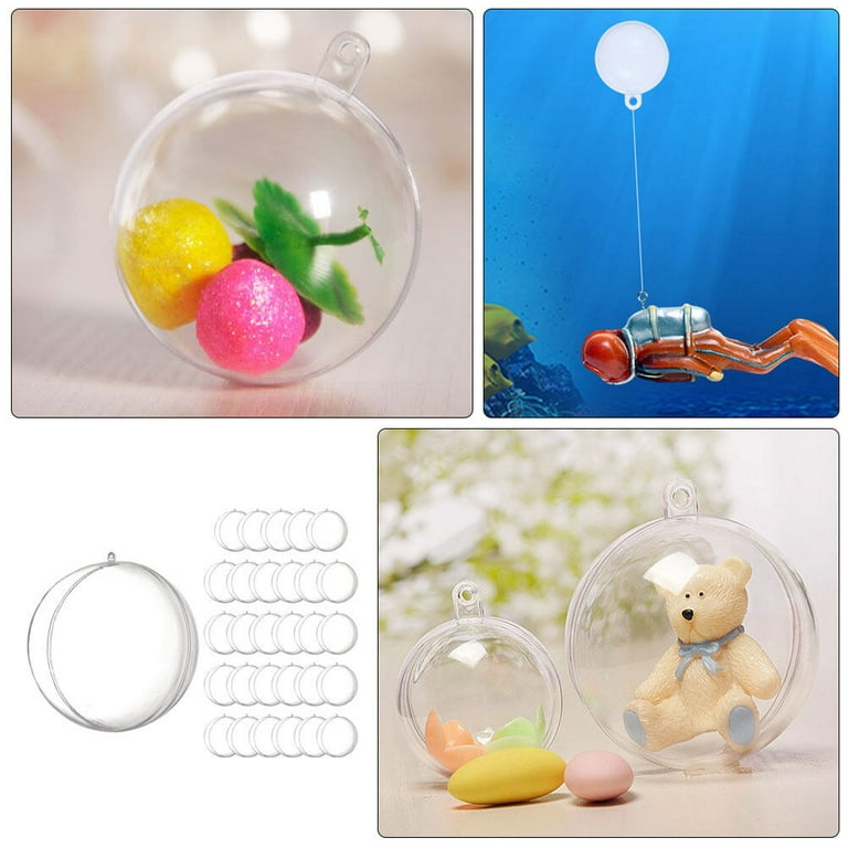 30pcs Clear Plastic Fillable Ornaments Clear Fillable Ornament Balls Clear  Hanging Balls Aquarium Float Ball 