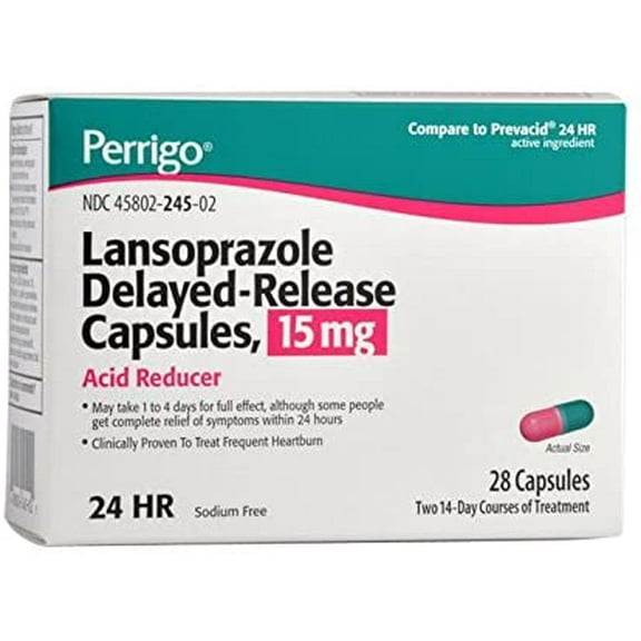Perrigo Lansoprazole Delayed Release Capsules, 15mg - 28 ct