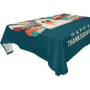 SKYSONIC Thanksgiving Turkey Tablecloth Waterproof Washable Polyester Square Table Cover Durable Tablecloth for Kitchen Dining Table Party Decor (60 X 108 Inch)