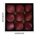 thumbnail image 3 of Flocked Christmas Ball Ornaments Set of 9, Large Textured Velvet Baubles for Christmas Tree, Matte Holiday Decorations for Tree and Garland - Wine, 3 of 8