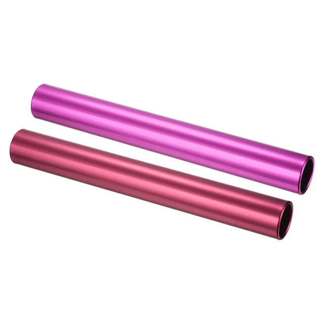 Unique Bargains Relais Piste Bâtons en Alliage d'Aluminium Tube Course Athlétisme Bâton Rose, Rouge 2 Pack