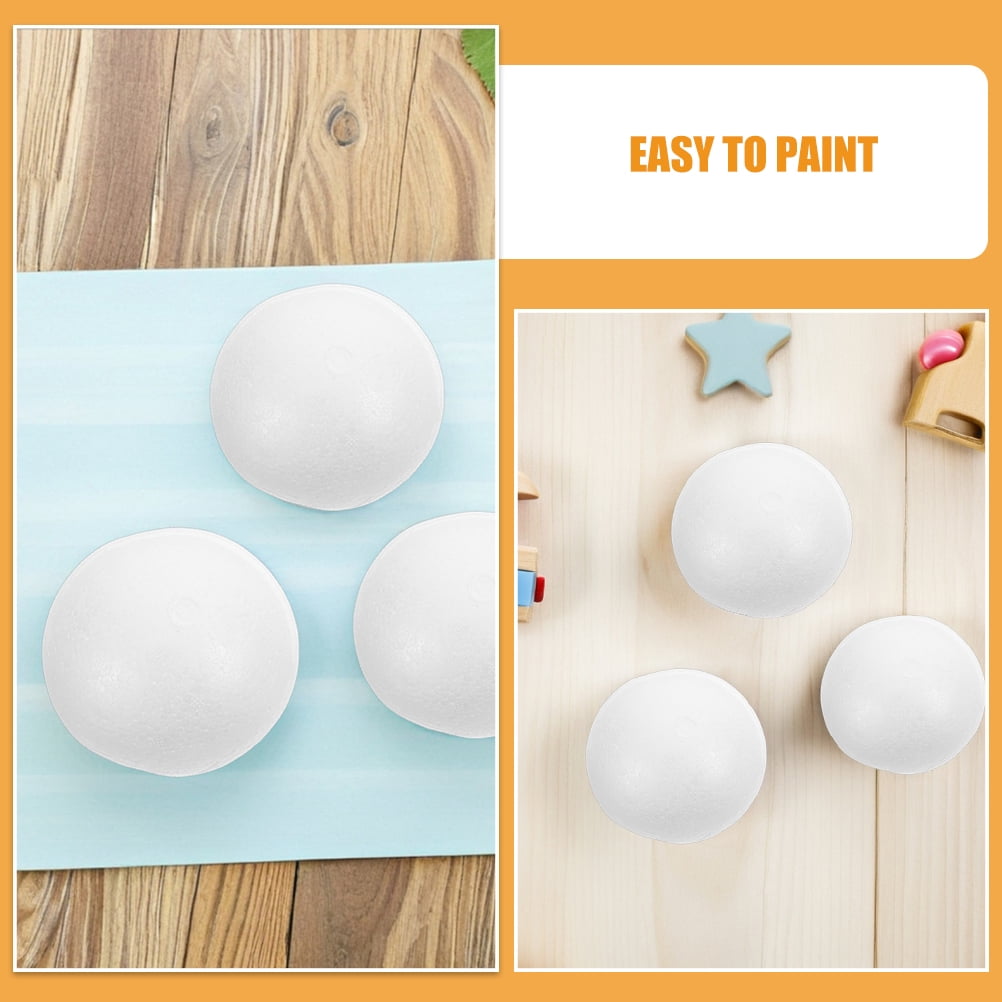 LOLIPPYY 24Pcs White Polystyrene Balls for Crafts Lightweight Foam Spheres for Decoration and Painting