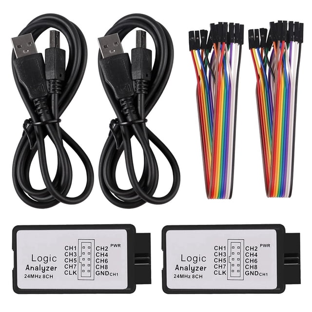 2 Juegos de Analizador LóGico USB 24MHz 8 Canales 24M/Segundos Depurador de Analizador LóGico para ARM FPGA Analizador LóGico LóGico 24M 8CH