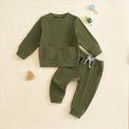 thumbnail image 2 of TOWED22 Toddler Baby Boy Clothing Sets Solid Color Long Sleeve Tops and Pants Kids 2pcs Outfits(Blazer,18-24 M), 2 of 7