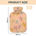 thumbnail image 3 of 2L Hot Water Bottle with Soft Velvet Cover PVC Hot Water Bag for Pain Relief Long-Lasting Warmth Cute Animal Print Bows, 3 of 8