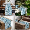 thumbnail image 5 of Palm Tree Monstera Table Runner 90 Inches Long,Cyan Blue Leaf Boho Botanical Tropical Cotton Linen Table Runners Dresser Scarves,Fabric Tabletop Scarf Furniture Cover for Home Dinner Party 13"x90", 5 of 9