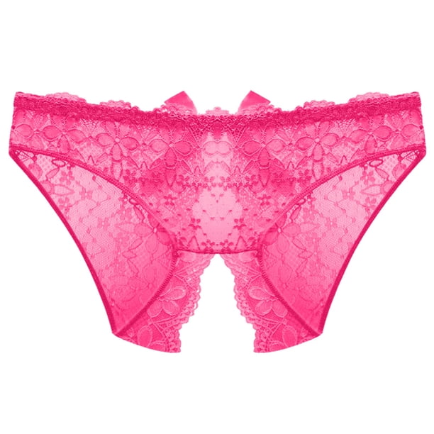 Gibobby Ropa Interior Sexy Calzoncillos de encaje para mujer Ropa interior sexy Bragas en la Calzoncillos Íntimos abiertos en la cintura(Rosa, L)