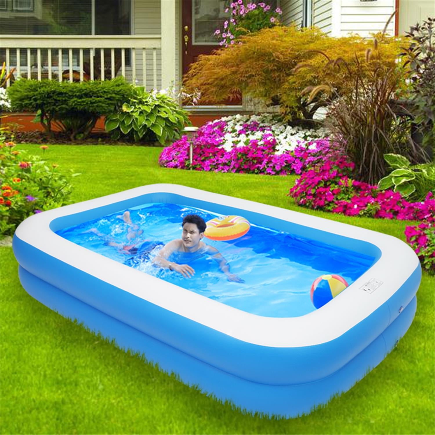 CIPACHO 102" Inflatable Swim Pool for Kids, X-Large Backyard Water Fun Park Pools, Blue CIPACHO 102" Inflatable Swim Pool for Kids, X-Large Backyard Water Fun Park Pools, Blue