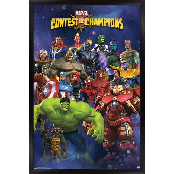 Marvel Comics Video Game - Contest of Champions - Group Wall Poster, 14.725" x 22.375", Framed