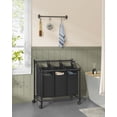 thumbnail image 2 of SONGMICS Laundry Sorter, Rolling Laundry Basket with 3 Removable Bags, Laundry Hamper, Laundry Cart, for Laundry Room, Bedroom, Bathroom, 3 x 11.9 Gallons, Ink Black, 2 of 7