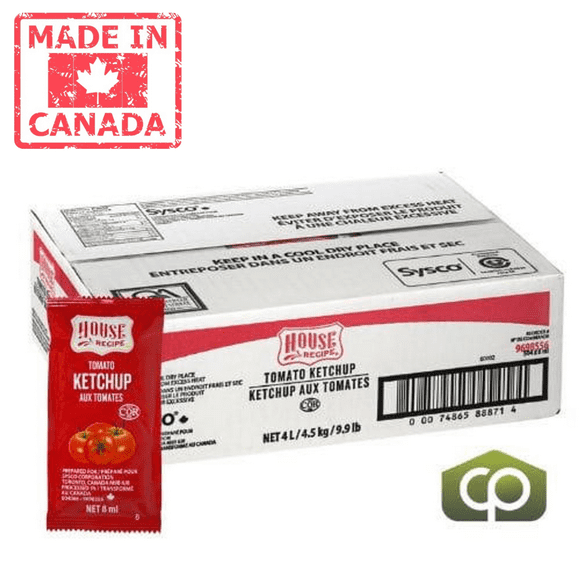House Recipe Tomato Ketchup Packets 8ML (504/Case) - Canadian Made
