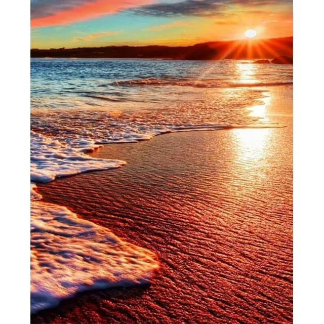 Peinture Paysage au Coucher du Soleil par Numéros