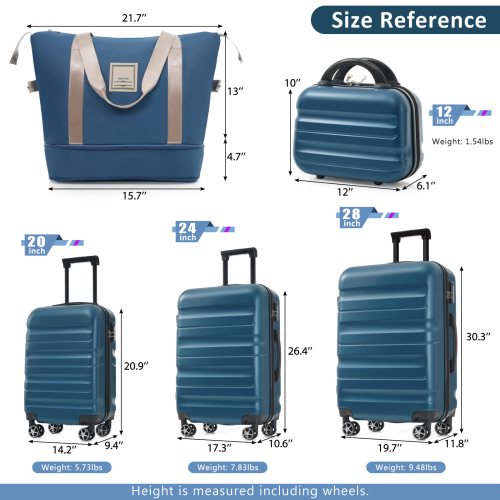 Hardshell ABS Luggage Set - Lightweight Dual Spinner Suitcases, Expandable Carry-On & Check-In, Organized Travel Solutions
