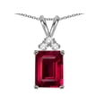 thumbnail image 2 of Star K � Emerald Cut 10x8 mm Created Ruby Pendant Necklace, 2 of 9