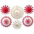 thumbnail image 1 of Devra Party Ensemble de 6 Flocons de Neige en Tissu, Rouge Blanc, 15-22 Pouces, 1 of 4