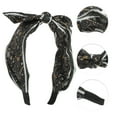 thumbnail image 3 of Unique Bargains 1 Pc Wide Tie Paisley Bow Headbands for Women Black, 3 of 6