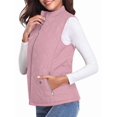 thumbnail image 3 of Chaleco Acolchado con Cuello Alto, Cremallera y Bolsillos para Mujer Rosa M, 3 of 10