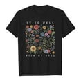 thumbnail image 4 of Womens Casual T Shirt Short Sleeve Crew Neck Graphic Print Comfort Style Petite Tops for Women,Black,2XL, 4 of 4