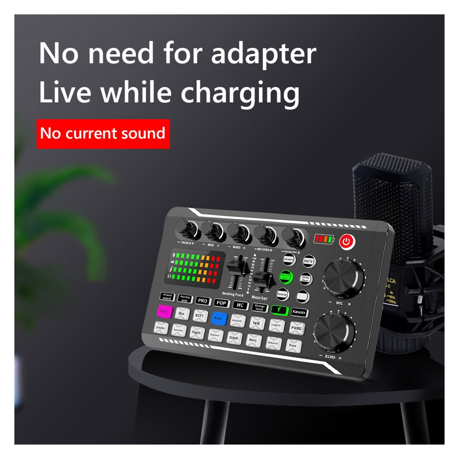 Multifunctional Tuning Sound Card Microphone Mixer Kit Audio Recording Mixer Audio Mixing Console Amplifier for Phone PC ,Easy to Operate