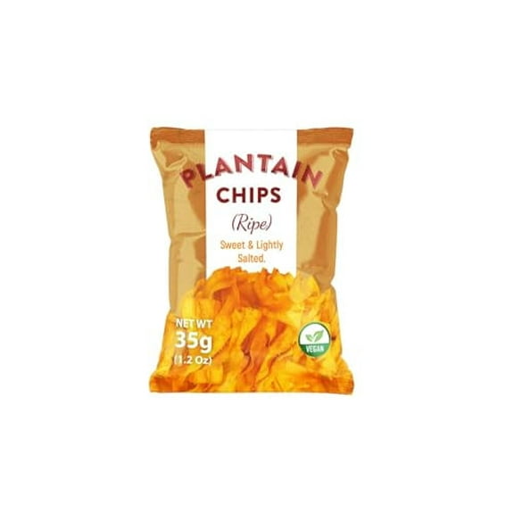 Plantain Chips (Ripe, banana, sweet), Healthy Snack Made With Vegetable Oil, Non-GMO, Potato Chip Alternative, Zero Sugar, Gluten-free, Grain-Free Chips, Vegan (1.2 oz, 35g)
