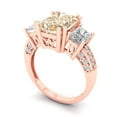 thumbnail image 2 of Three-Stone Engagement Ring for Women - 4.27ct Natural Morganite in 14K Rose Gold Promise Ring, 2 of 6