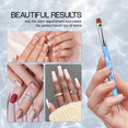 thumbnail image 3 of Ivy L Premium 2 Way French Manicure Gel Nail Brush and Dotting Tool - Blue and White Marble Acrylic Handle - Size 16, 3 of 7