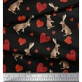 thumbnail image 2 of Soimoi Black Cotton Duck Fabric Bunny & Heart Print Sewing Fabric Yard 42 Inch Wide, 2 of 3