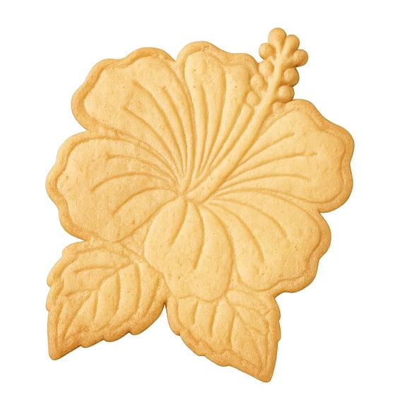 Mighty Gadget Hibiscus Flower Cookie Cutter & Stamp - 4x3.2" Tropical Bloom for Summer Baking (Random Color)