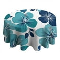 thumbnail image 4 of Blue Pioneer Flower Round Tablecloth 60" X 60",Wrinkle Wipeable Table Cloth for Kitchen Dining Room Picnic Patio Party, 4 of 6