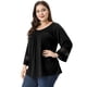thumbnail image 4 of Blusa con Mangas Raglán Kimono Agnes Orinda Negro XL, 4 of 6