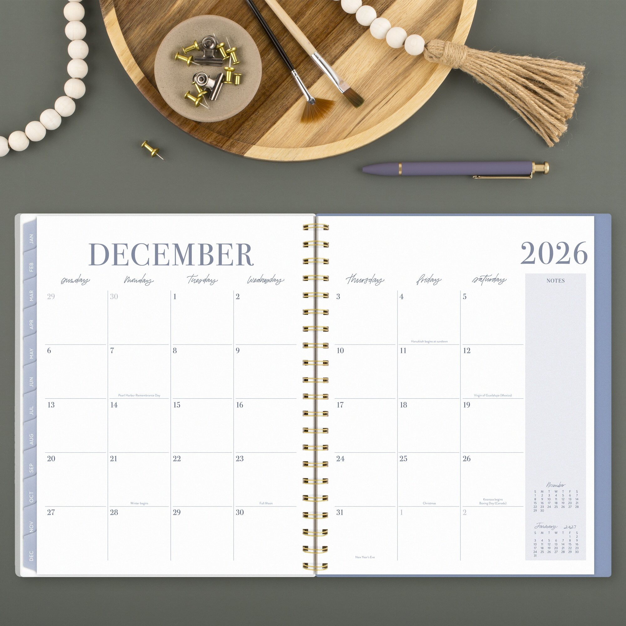Leah Bisch for Cambridge 2026 Weekly Monthly Planner Stripe Large 8 12 x 11 -