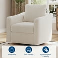 thumbnail image 2 of Mid-Century Modern Swivel Accent Chair, 360°Upholstered Armchair, Home Sofa with Track Arms for Living Room, Bedroom, Reading Room, Club Swivel Chair,Chenille Beige, 2 of 9