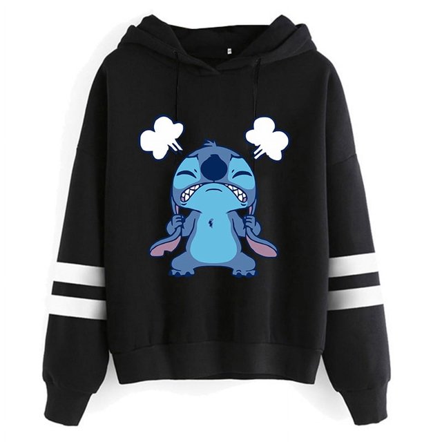 Y2k dibujos animados Disney Lilo y Stitch sudaderas divertidas mujeres Harajuku lindo Stitch Anime sudadera Manga ropa de calle Sudadera con capucha mujeres niños