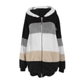 thumbnail image 6 of CCRFTGI Hoodie for Children Boys Girls 10-12 Sherpa Patchwork Fleece Lined Full Zip Hooded Sweatshirt Trendy Winter Spring Jacket Cozy Warm Sweatshirts Black 12-13 Years, 6 of 6