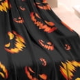thumbnail image 3 of Black Halloween Pumpkin Faces Blanket,Comfortable Soft Flannel Throw Blanket,All Season,Warm Lightweight Blankets for Sofa Bed Couch Living Room Chair,30"x40", 3 of 4