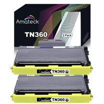 Amateck Compatible Toner Cartridge Replacement for Brother TN360 2 Pack for MFC-7320, 7340, 7345DN, 7345N, 7440N, 7840W, HL-2140, 2150N, 2170W, DCP-7030, 7040, 7045N