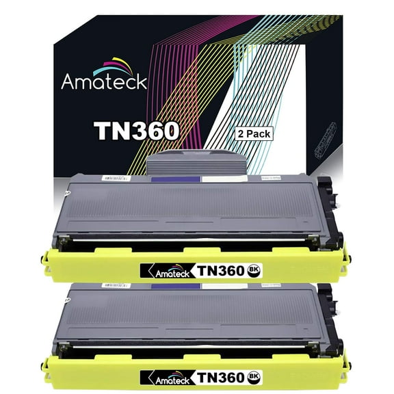 Amateck Compatible Toner Cartridge Replacement for Brother TN360 2 Pack for MFC-7320, 7340, 7345DN, 7345N, 7440N, 7840W, HL-2140, 2150N, 2170W, DCP-7030, 7040, 7045N