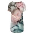 thumbnail image 4 of Fesfesfes Woman Tops Women's Summer Round Neck Loose Tops Casual Print Short Sleeve Blouse Womens Short Sleeve Workout Tops 8(L), 4 of 5