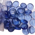 thumbnail image 3 of 80 g/2,82 oz 15-25 mm Perlas de vidrio translúcidas Mosaicos redondos planos para manualidades de bricolaje Material de color cremoso irisado transparente, 3 of 5