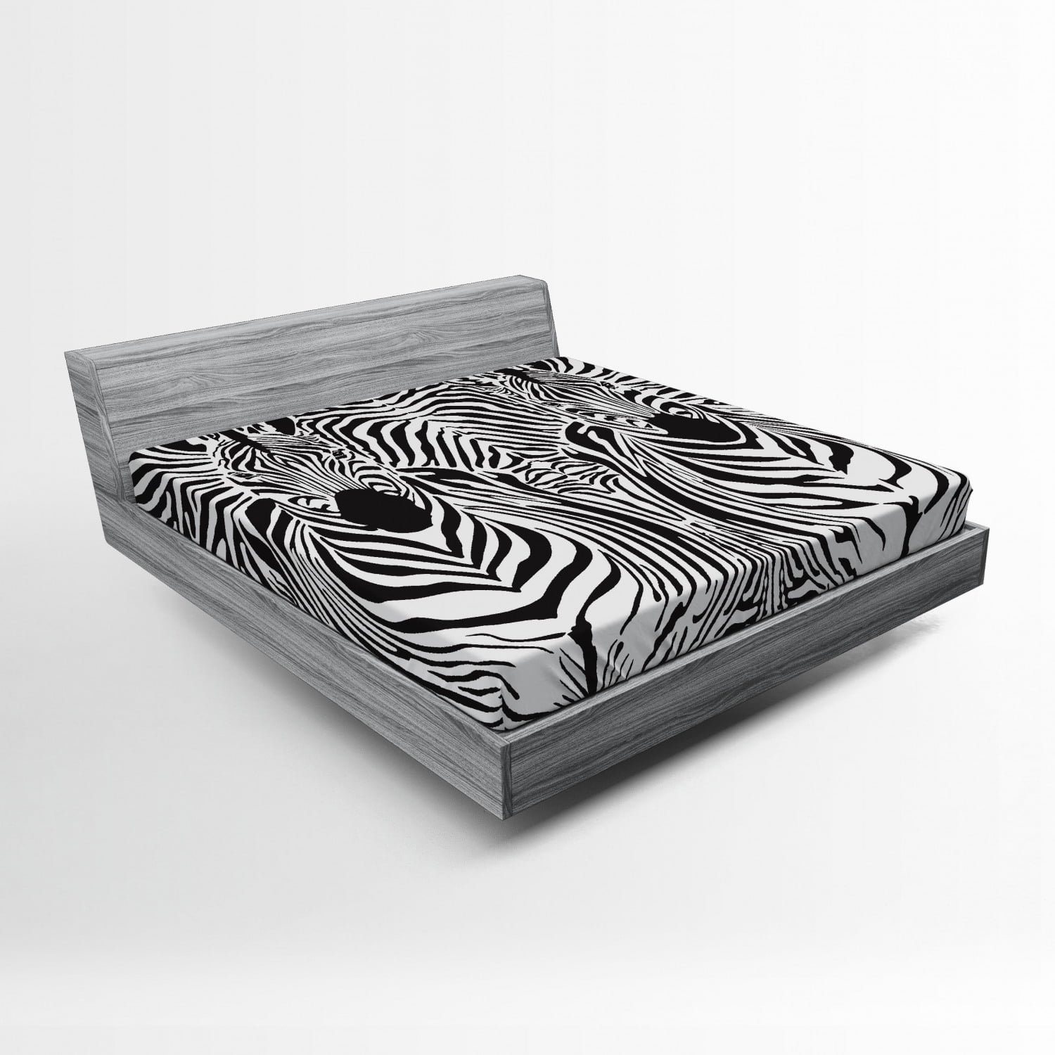 Zebra Print Fitted Sheet, Illustration Pattern Zebras Skins Background