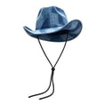 thumbnail image 3 of LILIYA Tie Dye Denim Patchwork Cowboy Hat for Women Men Western Wide Brim Party Hat Breathable & Packable, UPF 50+ Sun Hats, 3 of 5