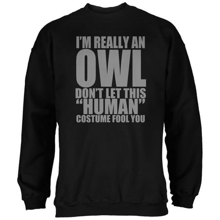 Halloween Human Owl Costume Black Adult Sweatshirt