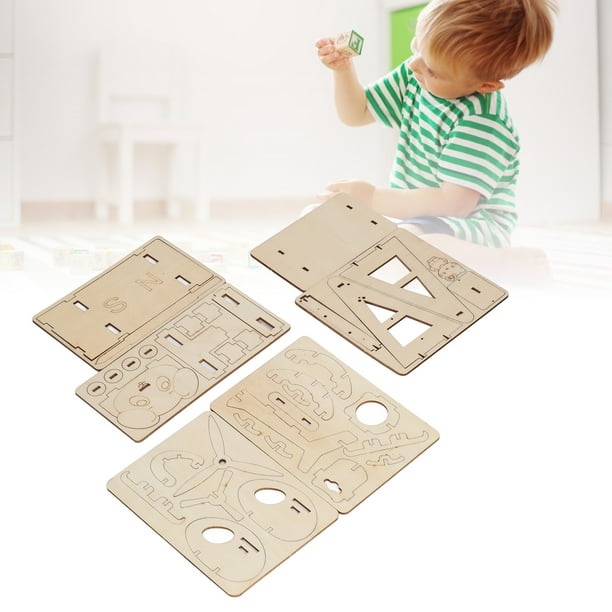 Wooden Puzzles Model Building Kits 3D Wooden Puzzles For Kids 3 In 1 Model Building Kit DIY Wood Craft Assembly Project Gift Toys Crafting Toy For